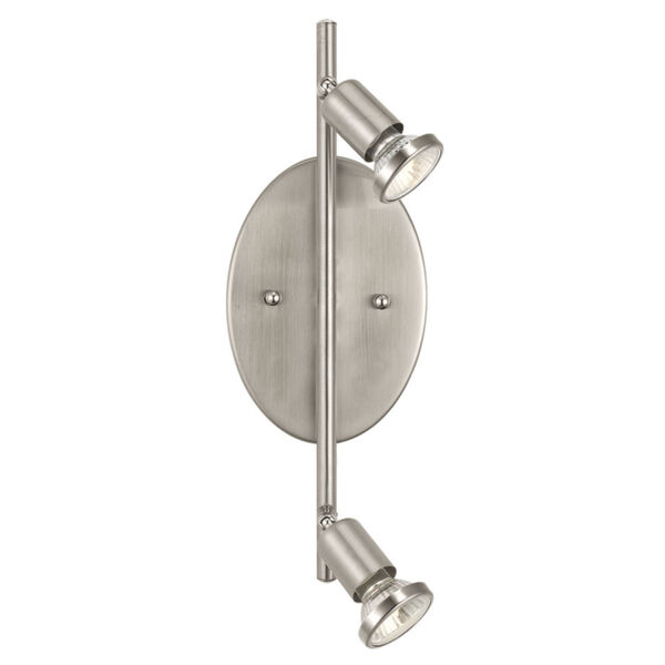 Buzz Brushed Nickel Two-Light Track Light, image 1