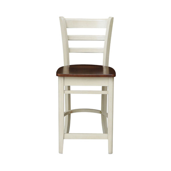 Emily Antiqued Almond and Espresso Counter Stool, image 3