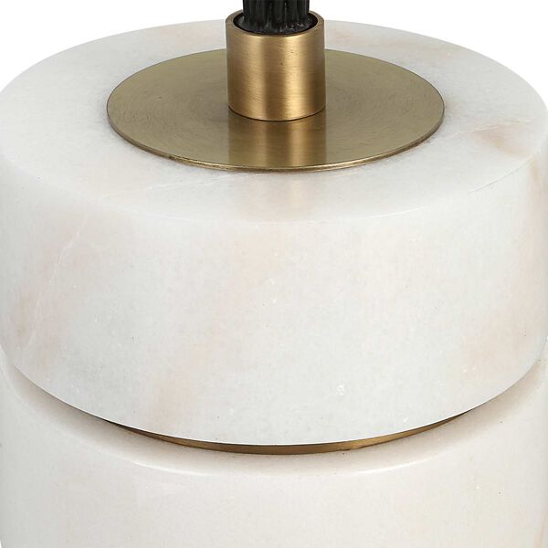 Miraz Brushed Brass and White One-Light Floor Lamp, image 6