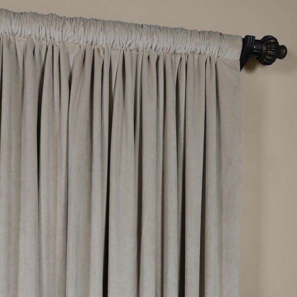 Cool Beige 120 x 100-Inch Doublewide Blackout Velvet Curtain, image 3