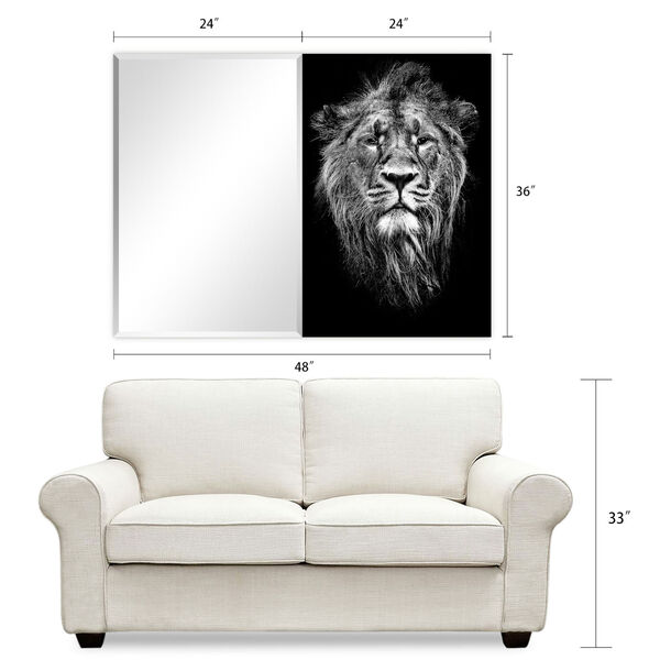 Lion Black 36 x 48-Inch Rectangular Beveled Wall Mirror, image 6