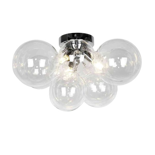Comet Polished Chrome with Clear Three-Light Flush Mount, image 1