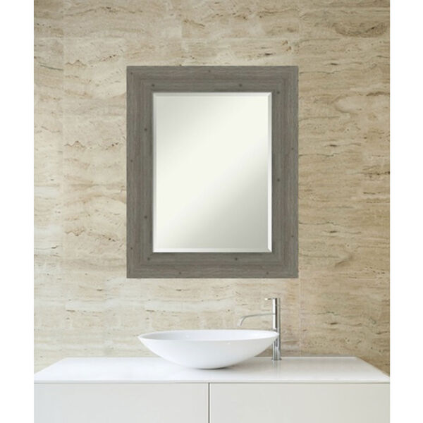 Fencepost Gray 25-Inch Bathroom Wall Mirror, image 4