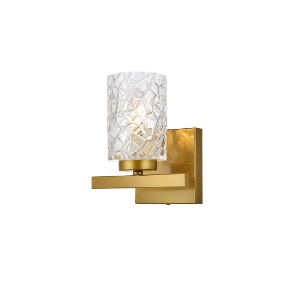 Cassie Brass and Clear Shade One-Light Bath Vanity, image 3