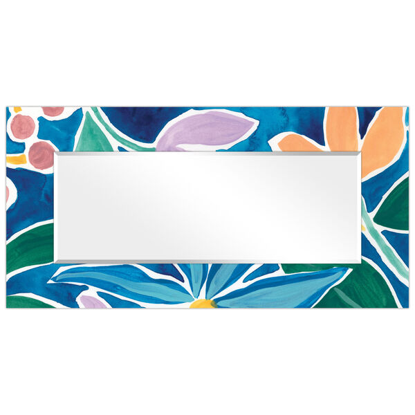 Tiki Square Blue 72 x 36-Inch Rectangular Beveled Floor Mirror, image 3