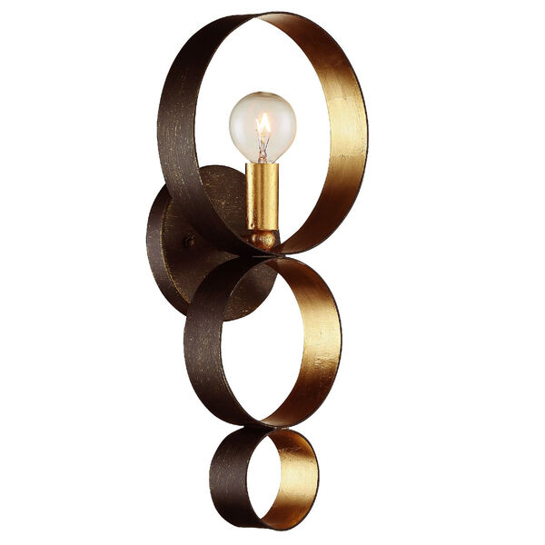 Luna English Bronze and Antique Gold One Light Sphere Wall Sconce, image 2