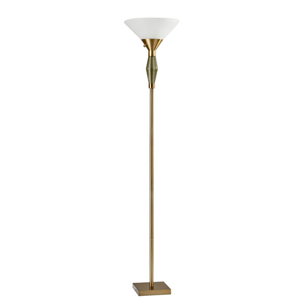 Murphy Antique Brass Two-Light  Torchiere Floor Lamp, image 1