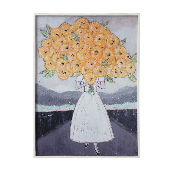 Gallery Girl Holding Flowers Wood Framed Wall Decor, image 2