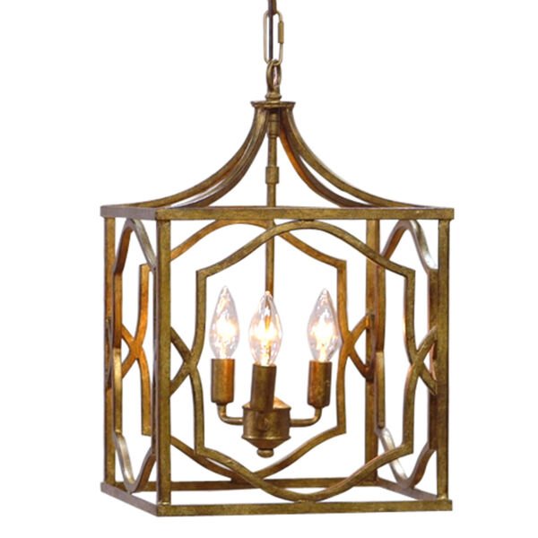 Blakely Antique Gold Three Light Foyer- Antique Gold, image 3