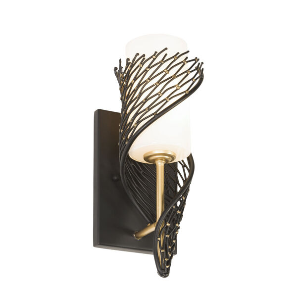 Flow Matte Black French Gold One-Light Left Wall Sconce, image 3