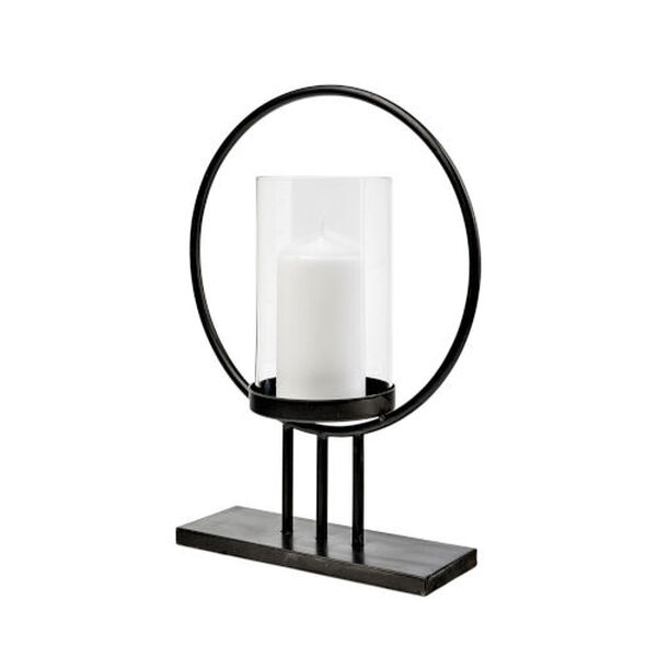 Saturn I Black Small Table Candle Holder, image 1