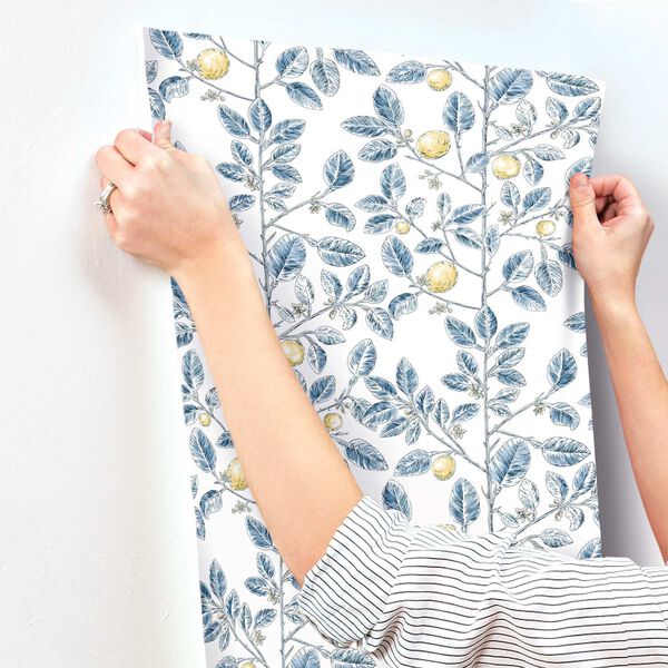 Limoncello Toile Blue Wallpaper, image 6