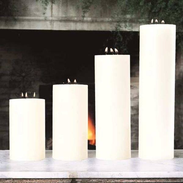 3-Wick Unscented Pillar Candle - 5 x 14, image 2