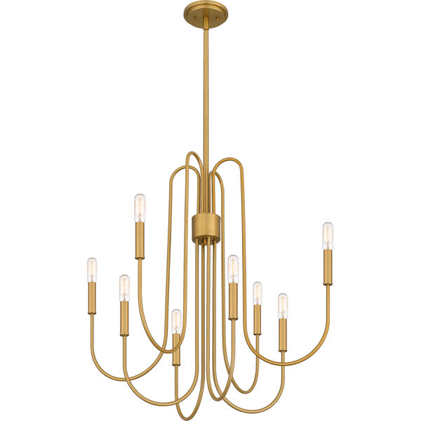 Cabry Brushed Weathered Brass Eight-Light Chandelier, image 6