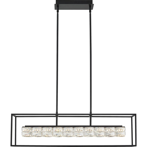 Dazzle Matte Black Integrated LED One-Light Island Chandelier with Crystal, image 2