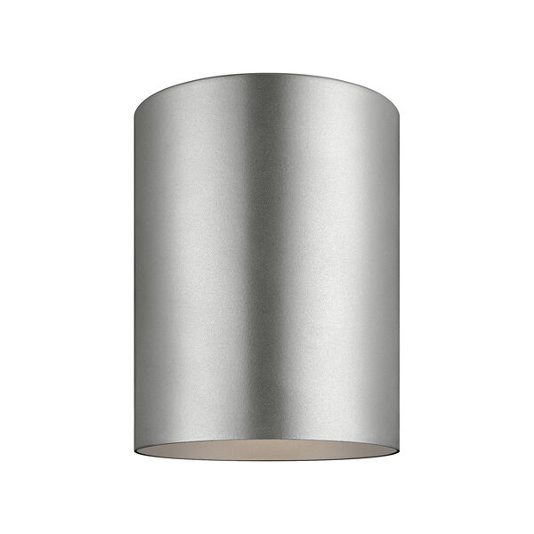 Outdoor Cylinders Painted Brushed Nickel Five-Inch LED Outdoor Flush Mount, image 1