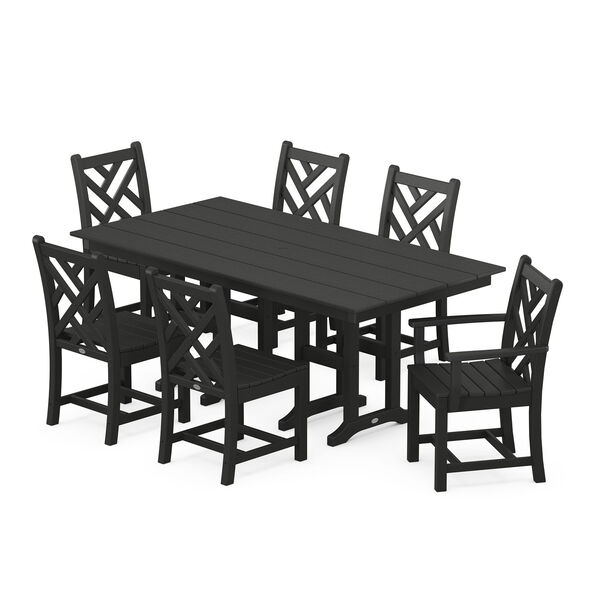 Chippendale Black Dining Set, 7-Piece, image 1
