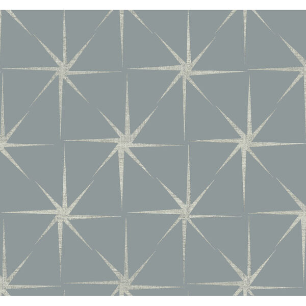 Grandmillennial Blue Evening Star Pre Pasted Wallpaper - SAMPLE SWATCH ONLY, image 2
