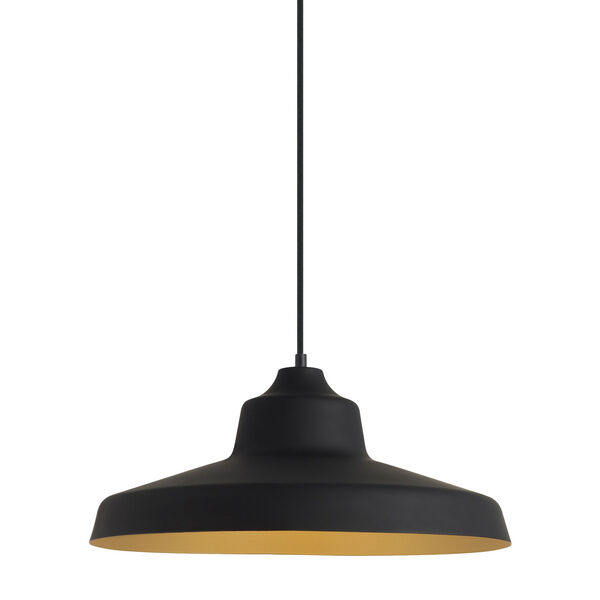 Zevo Black and Gold 18-Inch One Light Pendant, image 1