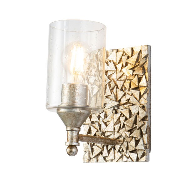Mosaic Silver Leaf with Antique One-Light Wall Sconce, image 2