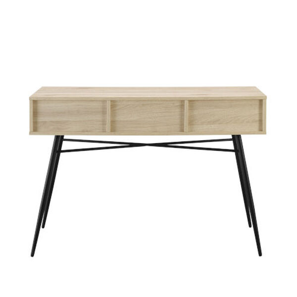 Lane Solid White and Birch Three Darwer Entry Table, image 6