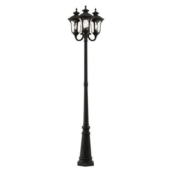 Oxford Textured Black 23-Inch Three-Light Outdoor Post Lantern, image 4