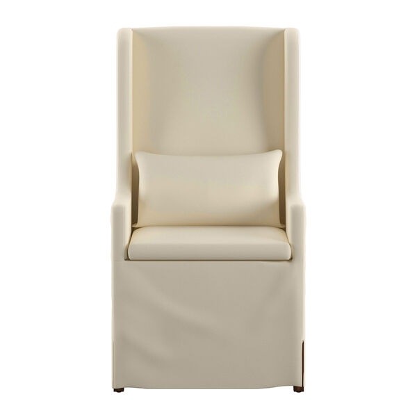 Lisle Cream White Slipcover Wingback Host Chair, image 3