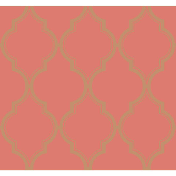 Antonina Vella Orange Kashmir Luxury Trellis Wallpaper: Sample Swatch Only, image 1