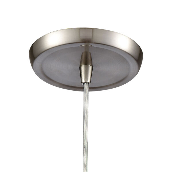 Fusion Satin Nickel Eight-Inch One-Light Mini Pendant with Silver Glass, image 3
