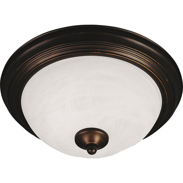 Essentials - 584x Oil Rubbed Bronze Three-Light Flushmount with Marble Glass, image 1