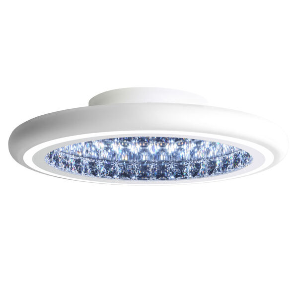 Infinite Aura White 23-Inch LED Flush Mount with Swarovski Crystal, image 1