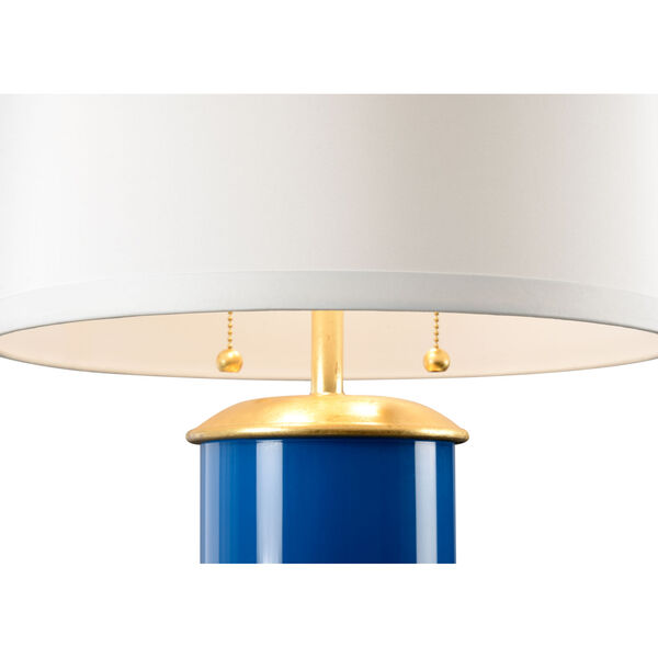 Savannah Blue, Gold and White Two-Light Table Lamp, image 2