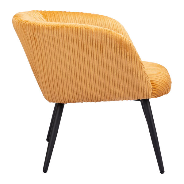 Papillion Yellow and Matte Black Accent Chair, image 2