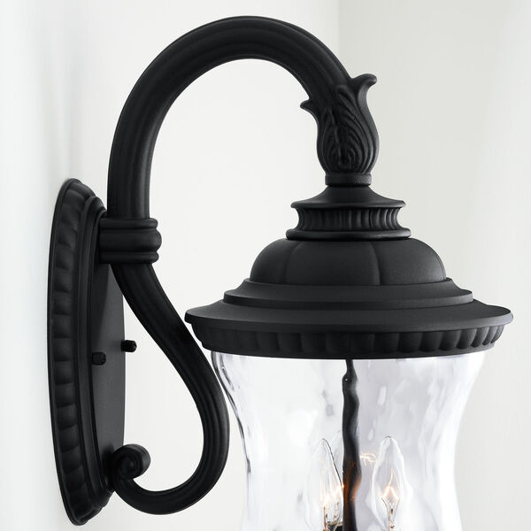 Ashford Black Three-Light Outdoor Wall Mount with Water Glass, image 3