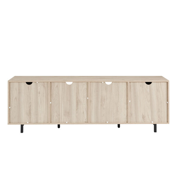 Birch TV Stand with Four Grooved Doors, image 5