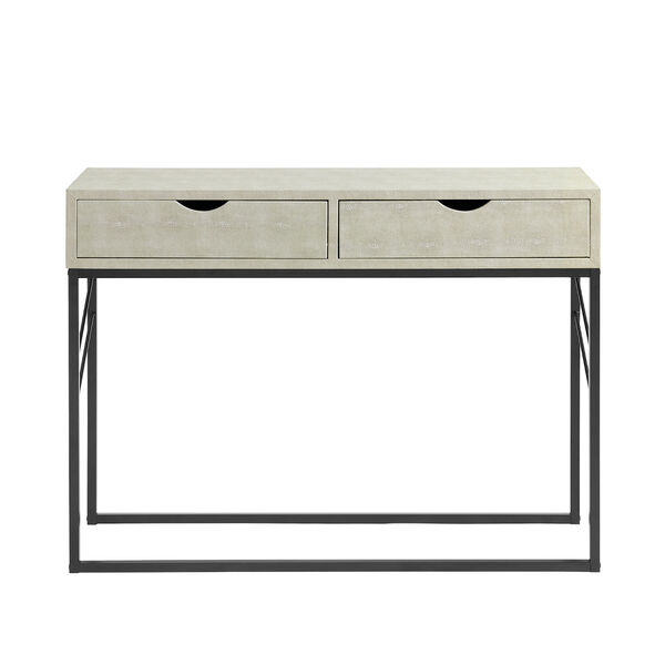 Off White and Black Entry Table with Two Drawers, image 2