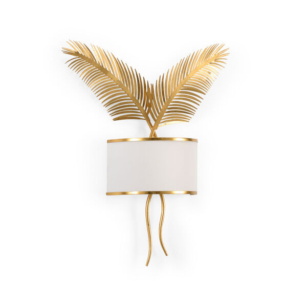 Gold Two-Light Palm Wall Sconce, image 1