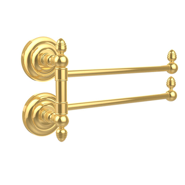 Que New Collection 2 Swing Arm Towel Rail, Polished Brass, image 1