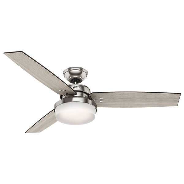 Sentinel Brushed Nickel 52-Inch Two-Light LED Adjustable Ceiling Fan, image 1