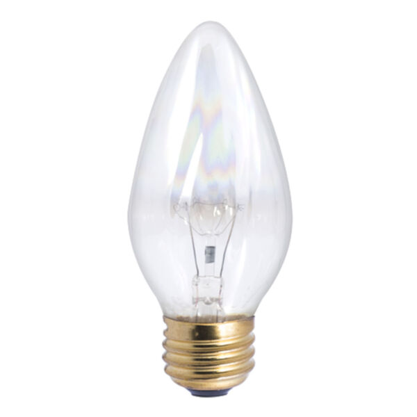 Pack of 25 Clear Incandescent F15 Standard Base Warm White 135 Lumens Light Bulbs, image 1