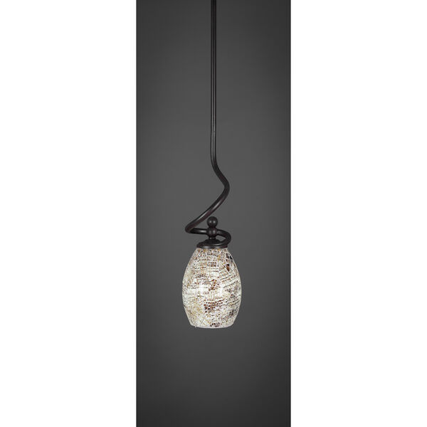 Capri Dark Granite 16-Inch One-Light Pendant with Natural Fusion Glass, image 1