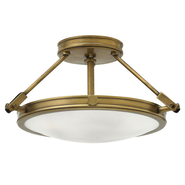 Collier Heritage Brass 17-Inch LED Semi-Flush Mount, image 2