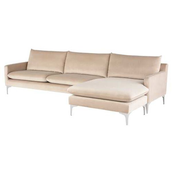 Anders Nude Silver Sectional Sofa, image 3