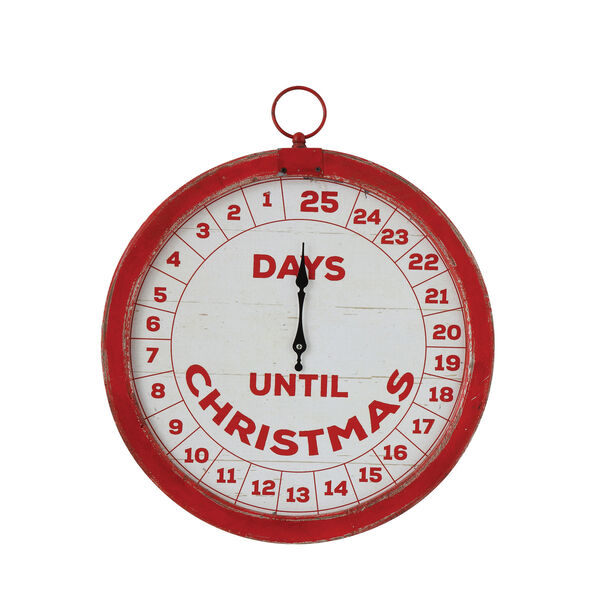 Whimsy Distressed Red and Cream Days Until Christmas Countdown Wall Decor, image 2