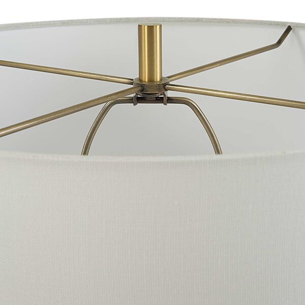 White Antique Brass One-Light Table Lamp, image 6