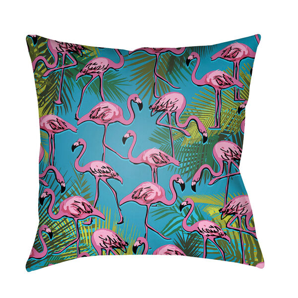 Lolita Flamingo Fuchsia and Aqua 20 x 20 In. Pillow with Poly Fill, image 1