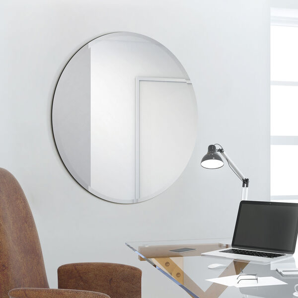 Frameless Clear 30 x 30-Inch Round Wall Mirror, image 1