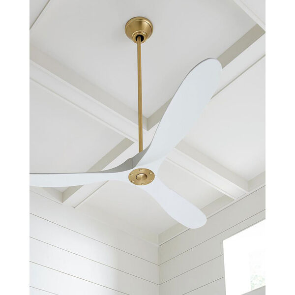 Maverick II Matte White with Burnished Brass 52-Inch Ceiling Fan, image 3