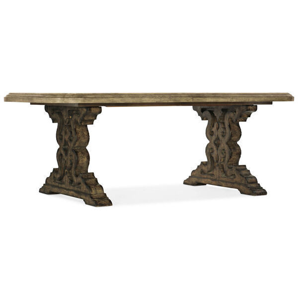 La Grange Barn Wood Double Pedestal Table, image 1