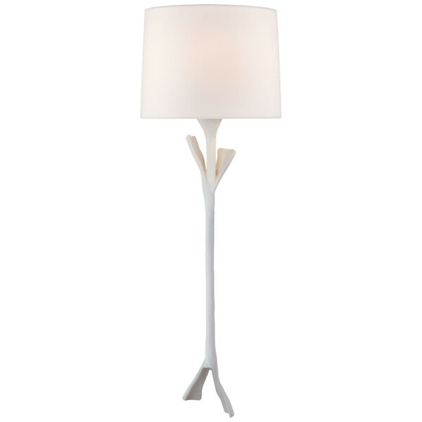 Fliana Tail Sconce in Plaster White with Linen Shade by AERIN, image 1